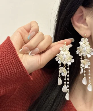 ALI EXPRESS - Boucles d’oreilles perles & fleurs