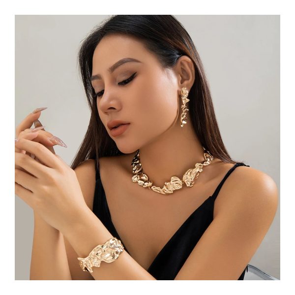ALI EXPRESS – Collier ras-du-cou en métal liquide irrégulier 2