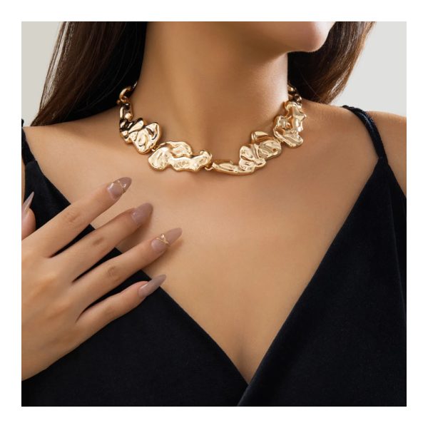 ALI EXPRESS – Collier ras-du-cou en métal liquide irrégulier 3