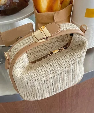 ALI EXPRESS - Petit sac seau d’été en paille tressée