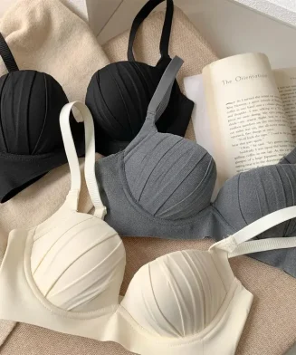 ALI EXPRESS - Soutien-gorge plissé sans armature