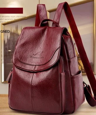 ALI EXPRESS : Sac à dos femme vintage en cuir PU – Grande capacité & style élégant