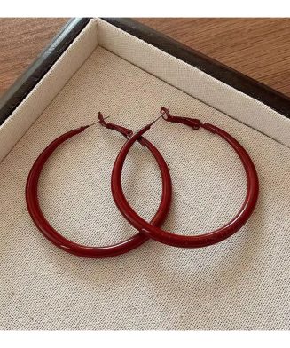 ALI EXPRESS - Boucles d’oreilles créoles rondes 5 cm – Élégance tendance et look moderne