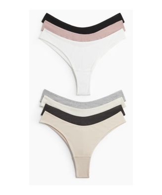 H&M - Lot de 7 culottes Brazilian en coton