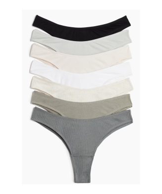 H&M - Lot de 7 culottes Brazilian en coton