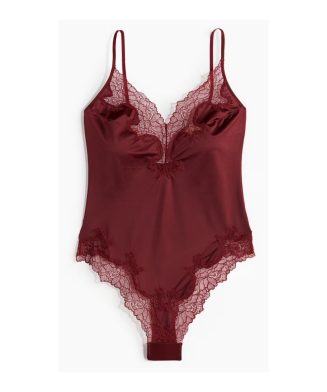 H&M - Body en microfibre et dentelle