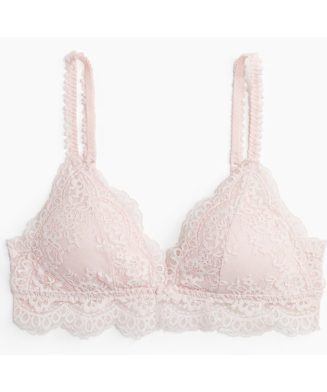 H&M - Soutien-gorge souple et paddé en dentelle - Rose clair