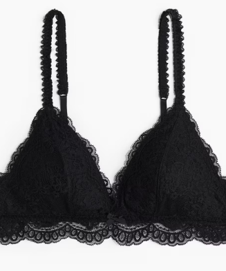 H&M - Soutien-gorge souple et paddé en dentelle - Noir