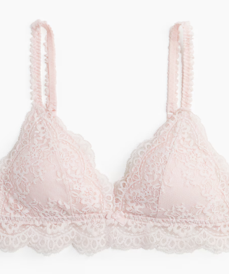 H&M - Soutien-gorge souple et paddé en dentelle - Rose clair