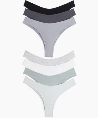 H&M - Lot de 7 culottes Brazilian en coton