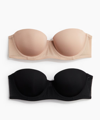 H&M - Lot de 2 soutiens-gorge balconnet en microfibre