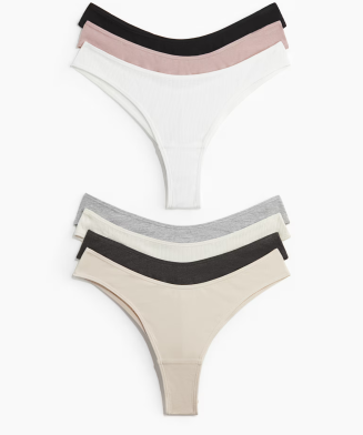 H&M - Lot de 7 culottes Brazilian en coton