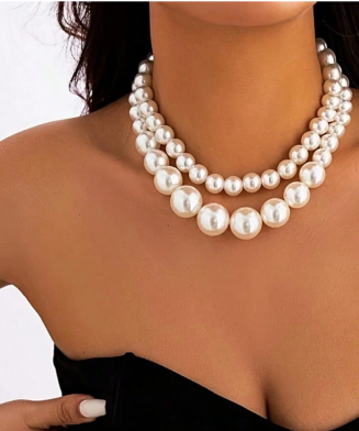 SHEIN - Set 2 colliers ras-du-cou – Perles & style rétro