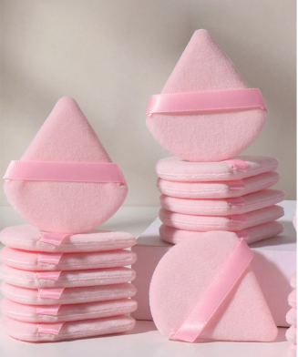 SHEIN - Lot de 10 houppettes triangulaires en velours – Application poudre pro