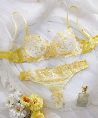 SHEIN - Ensemble soutien-gorge à armatures - Jaune citron