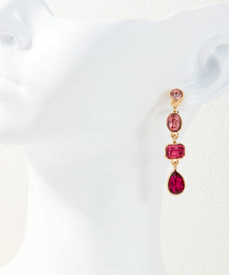 SHEIN - Boucles d’oreilles incrustées de strass – Rose