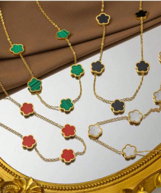 SHEIN - Collier trèfle en acier inoxydable – Design élégant & intemporel
