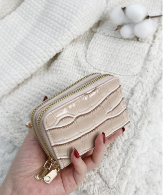 SHEIN - Porte-cartes slim croco embossé – portefeuille compact