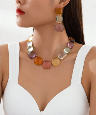 SHEIN - Set Collier & boucles d'oreilles assorties – Sugar Cube