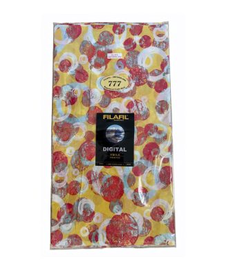 Filafil Switzerland – Tissu de luxe Motif Cercles Abstraits Jaune & Rouge