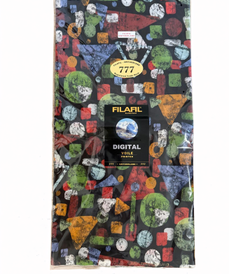 Filafil Switzerland – Tissu de luxe Motifs géométriques multicolores sur fond noir