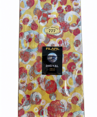 Filafil Switzerland – Tissu de luxe Motif Cercles Abstraits Jaune & Rouge