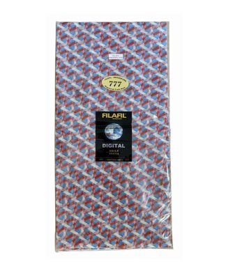 Filafil Switzerland – Tissu de Luxe Motif géométrique bleu & rouge