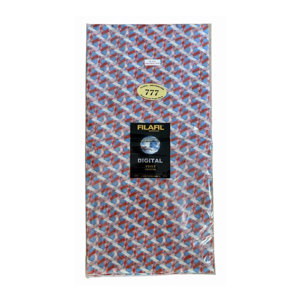 Filafil Switzerland – Tissu de Luxe Motif géométrique bleu & rouge