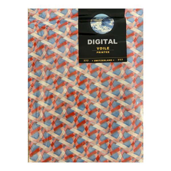 Filafil Switzerland – Tissu de Luxe Motif géométrique bleu & rouge 3