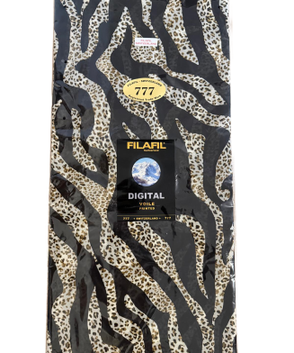 Filafil Switzerland – Tissu de Luxe Motif Animalier Zébré Noir & Beige