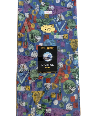 Filafil Switzerland – Tissu de Luxe Géométrique Bleu