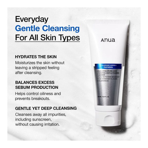 Anua – 8 Hyaluronic Acid Hydrating Gentle Foaming Cleanser 3
