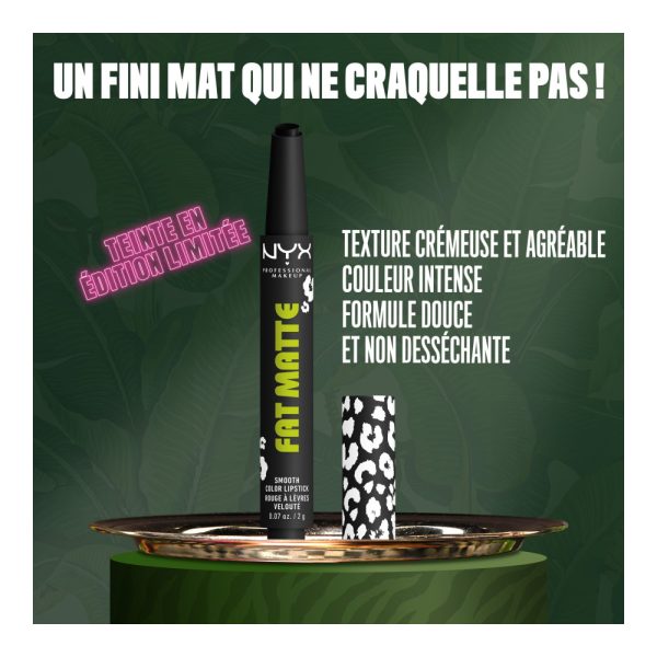 NYX – Fat Matte Party Animals – Rouge à lèvres mat crémeux Fatal Pout 3 NYX – Fat Matte Party Animals – Rouge à lèvres mat crémeux Fatal Pout 3