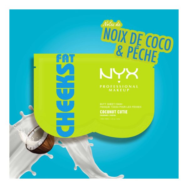 NYX – Fat Cheeks Masque Coconut Cutie – Masque hydratant pour les fesses 4