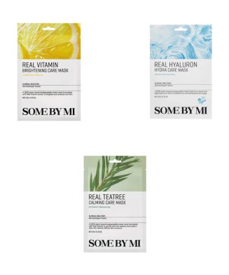 Some By Mi – Pack 3 masques tissu (Vitamin Brightening + Hyaluron Hydra + Tea Tree)
