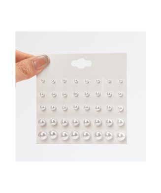 SHEIN – Set de 20 paires de boucles d’oreilles puces perles blanches 2