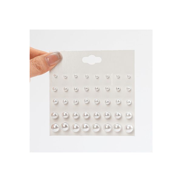 SHEIN – Set de 20 paires de boucles d’oreilles puces perles blanches 2