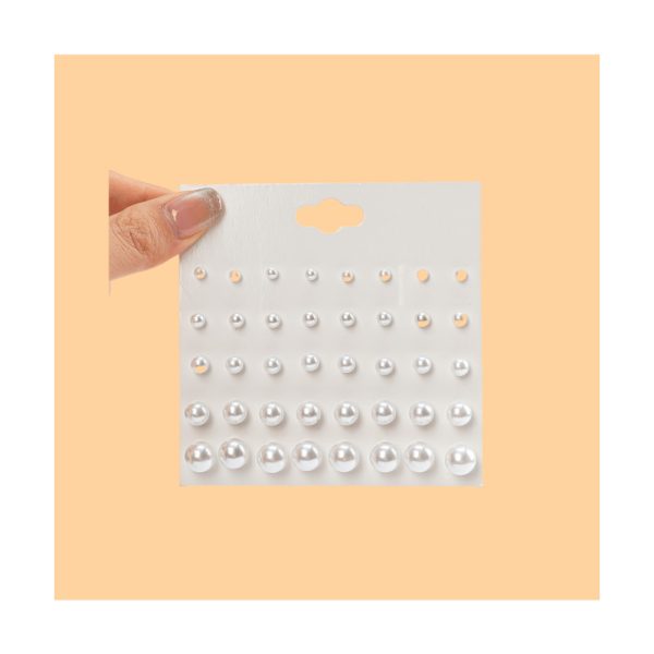 SHEIN – Set de 20 paires de boucles d’oreilles puces perles blanches 3