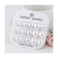 SHEIN – Set de boucles d’oreilles puces à grosse perle blanche 2