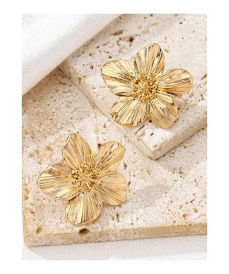 SHEIN - Boucles d’oreilles vintage à fleur – style français