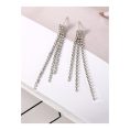 SHEIN – Boucles d’oreilles à franges strass – clous mi-longs 3