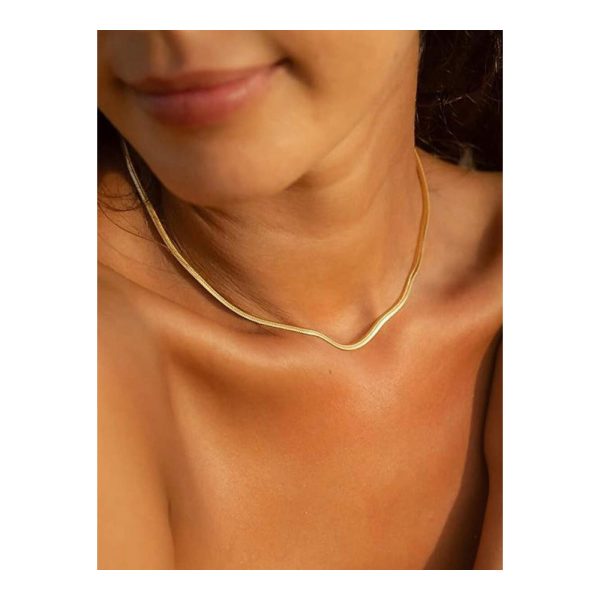 SHEIN – Collier chaîne serpent en acier inoxydable plaqué or 18K – 3 mm 3