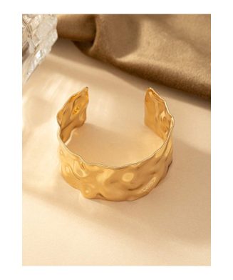SHEIN – Bracelet large en métal liquide argenté – effet vagues 2