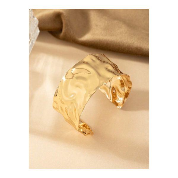 SHEIN – Bracelet large en métal liquide argenté – effet vagues 3