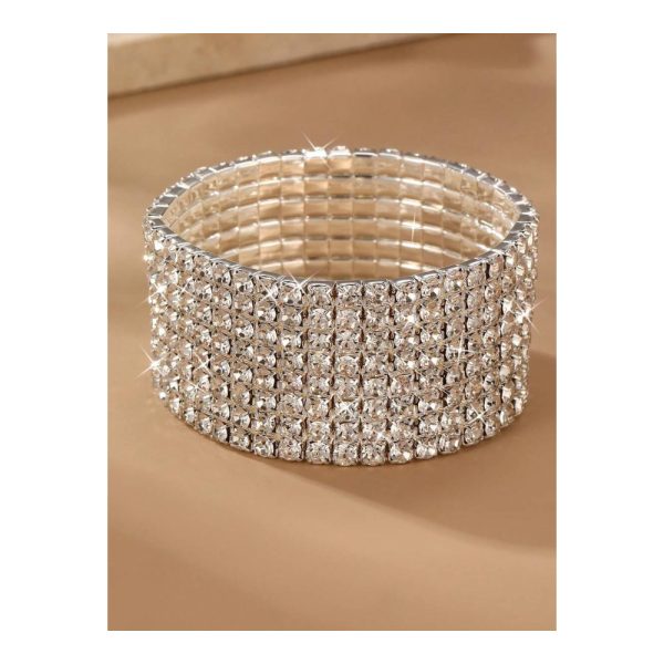 SHEIN – Bracelet élégant à 8 rangs de cristaux et strass (NAIZHU)