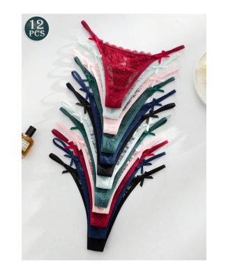 SHEIN - Lot de 12 strings en dentelle – romantiques et sexy