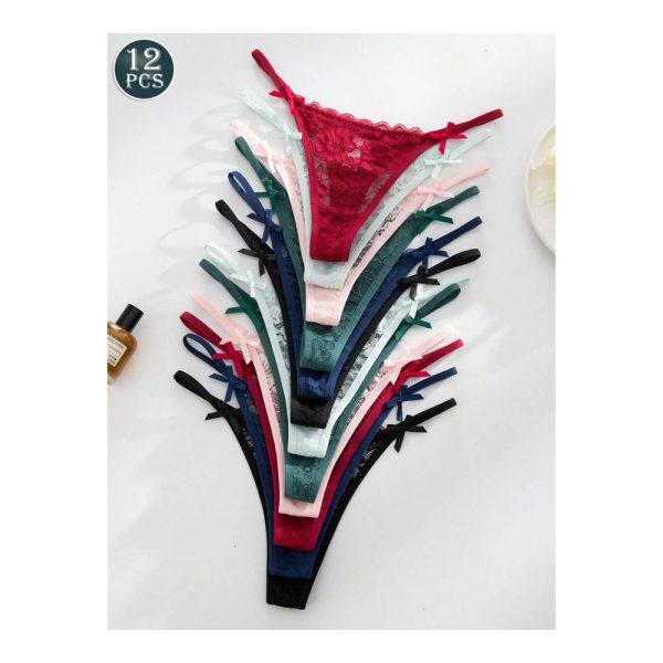 SHEIN – Lot de 12 strings en dentelle – romantiques et sexy