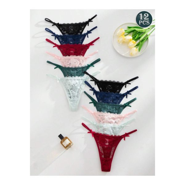 SHEIN – Lot de 12 strings en dentelle – romantiques et sexy 2