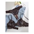 SHEIN – Ensemble soutien-gorge et culotte en dentelle matelassé uni 2