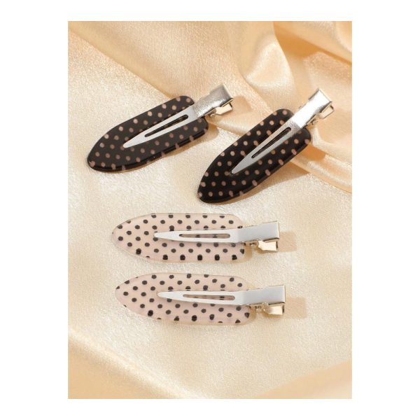 SHEIN – Lot de 4 pinces à cheveux vintage à pois 3